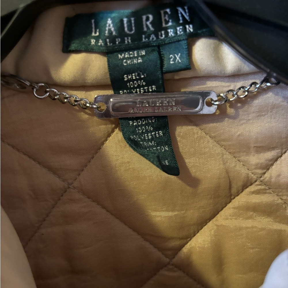 Ralph Lauren Quilted Cream Puffer Jacket - Picture 3 of 4